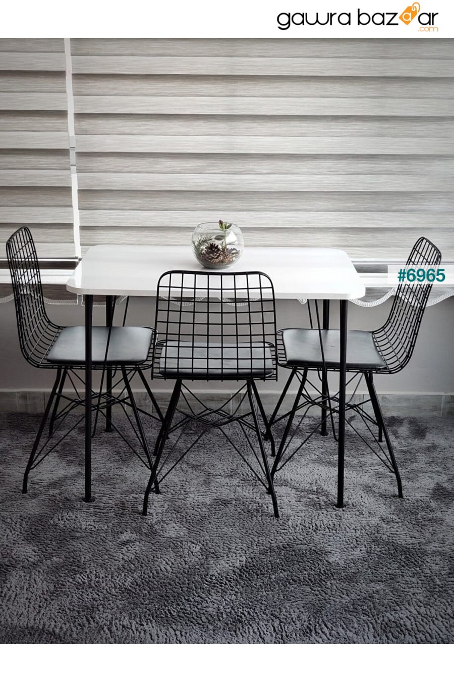 أرجل معدنية سوداء 60 × 90 سم (طاولة واحدة) أبيض لامع إكليبس 2023 مطبخ - شرفة - مكتب Yirmi15 2