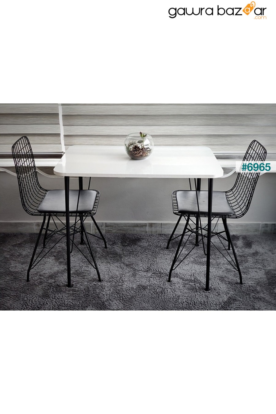 أرجل معدنية سوداء 60 × 90 سم (طاولة واحدة) أبيض لامع إكليبس 2023 مطبخ - شرفة - مكتب Yirmi15 1