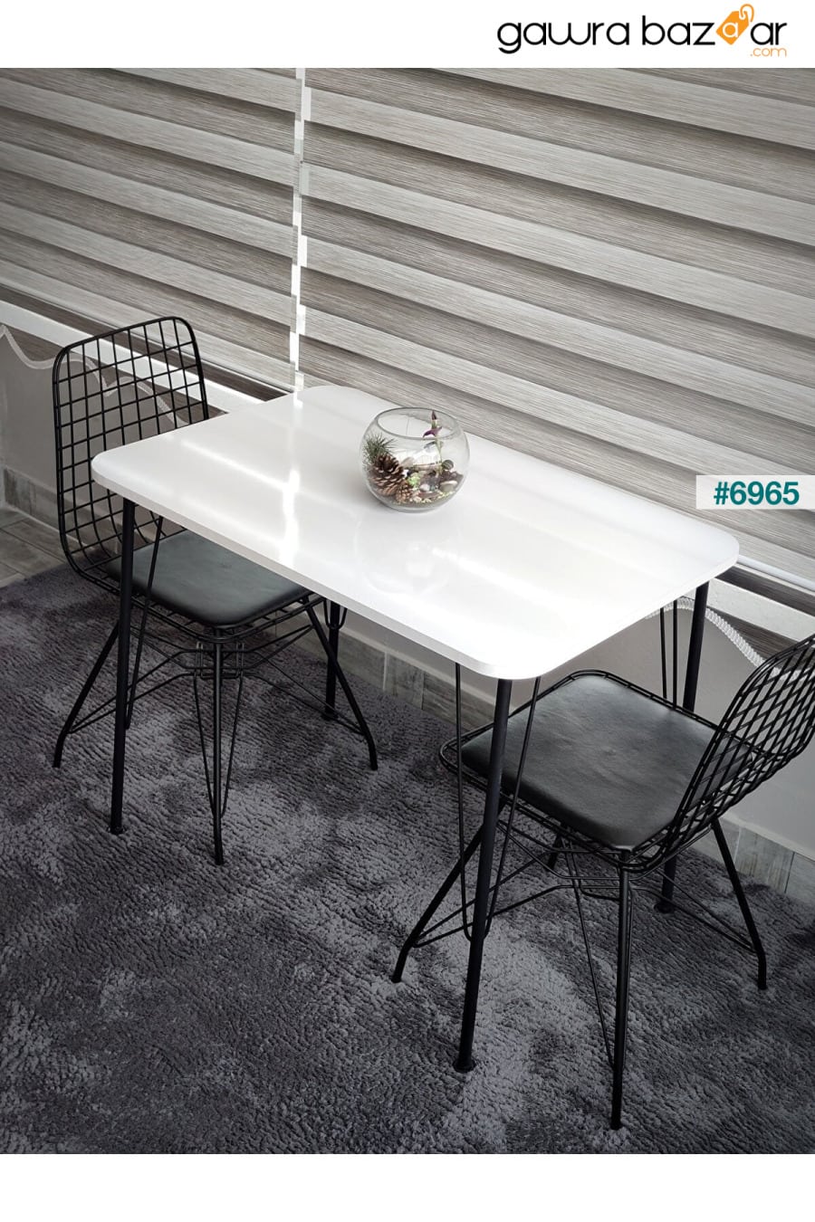أرجل معدنية سوداء 60 × 90 سم (طاولة واحدة) أبيض لامع إكليبس 2023 مطبخ - شرفة - مكتب Yirmi15 4