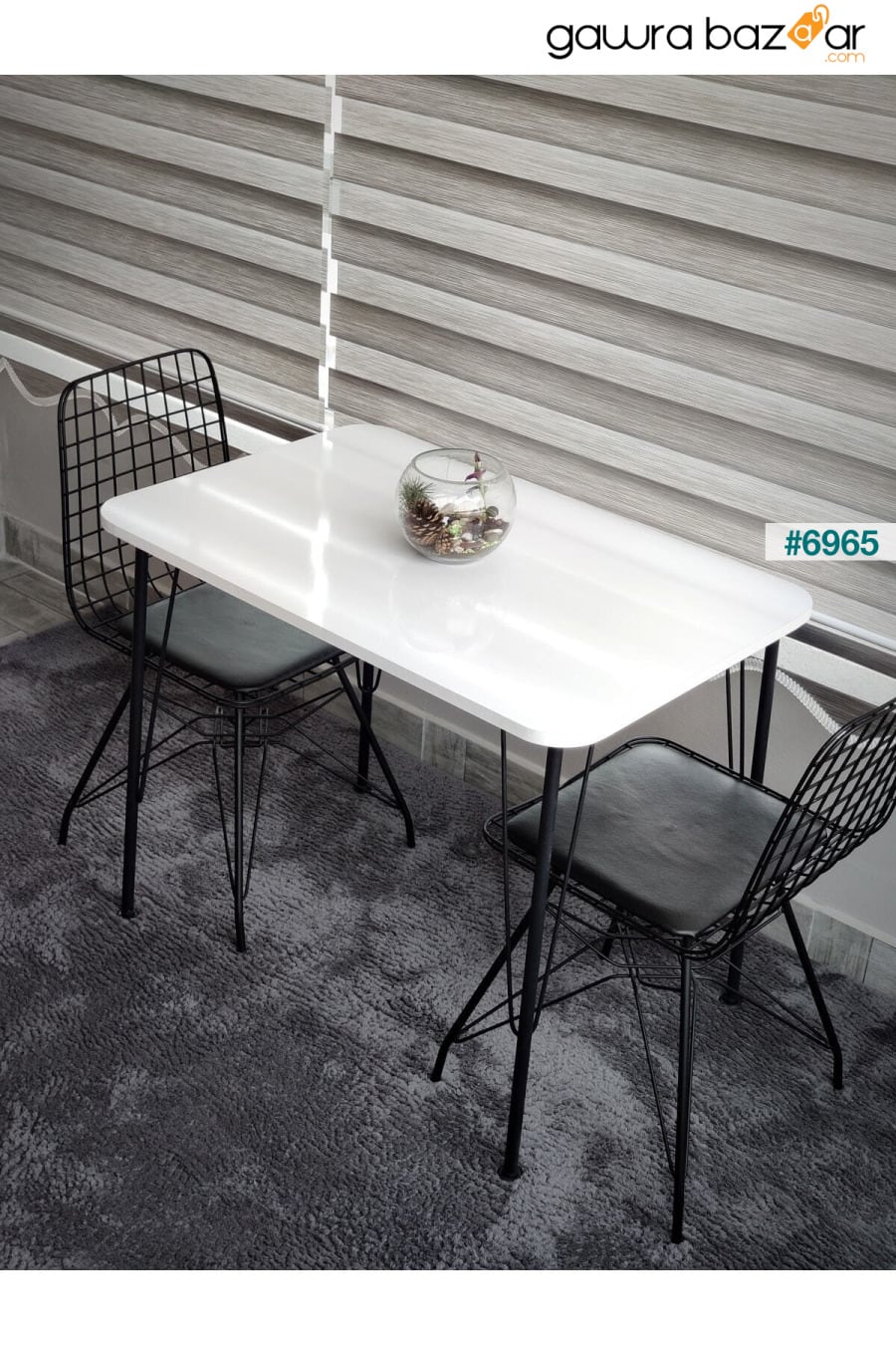 أرجل معدنية سوداء 60 × 90 سم (طاولة واحدة) أبيض لامع إكليبس 2023 مطبخ - شرفة - مكتب Yirmi15 0