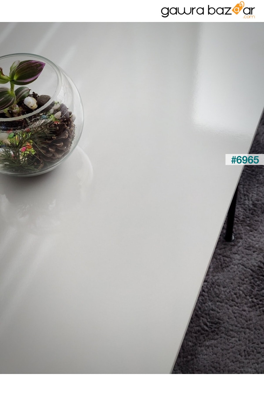 أرجل معدنية سوداء 60 × 90 سم (طاولة واحدة) أبيض لامع إكليبس 2023 مطبخ - شرفة - مكتب Yirmi15 5