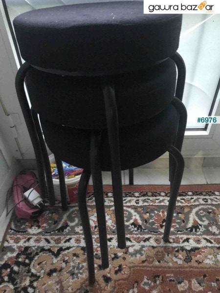 كرسي (4 قطع) أرجل سوداء ، قماش مينا ، أرجل أخطبوط معدنية Aygl-49