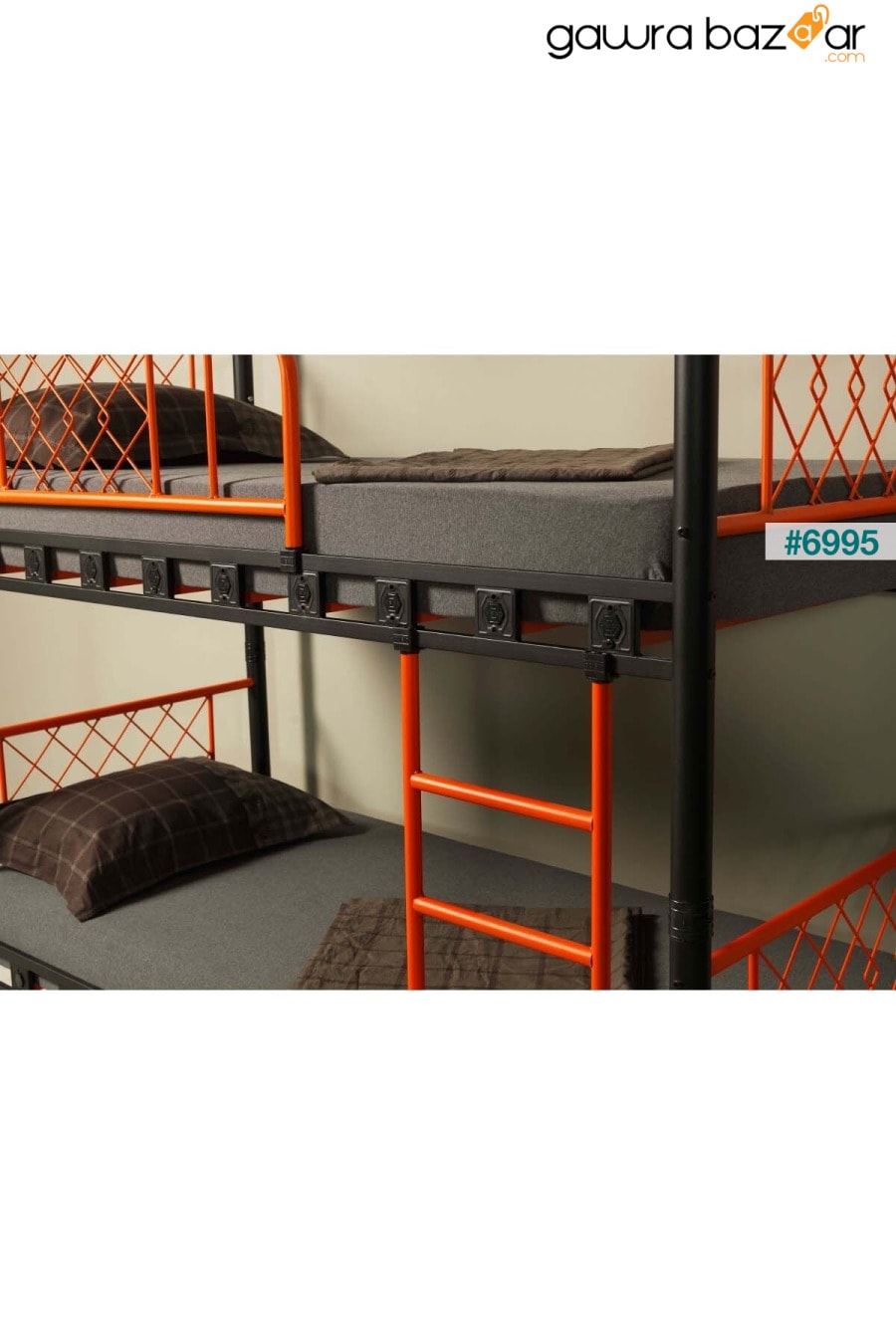 سرير بطابقين Metis 90x190 غرفة نوم الأطفال الصغار وسرير بطابقين معدني وسرير سرير ARGİMO 3
