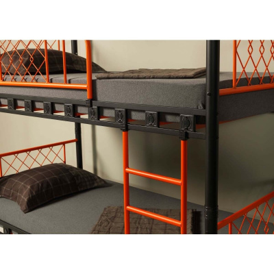 سرير بطابقين Metis 90x190 غرفة نوم الأطفال الصغار وسرير بطابقين معدني وسرير سرير