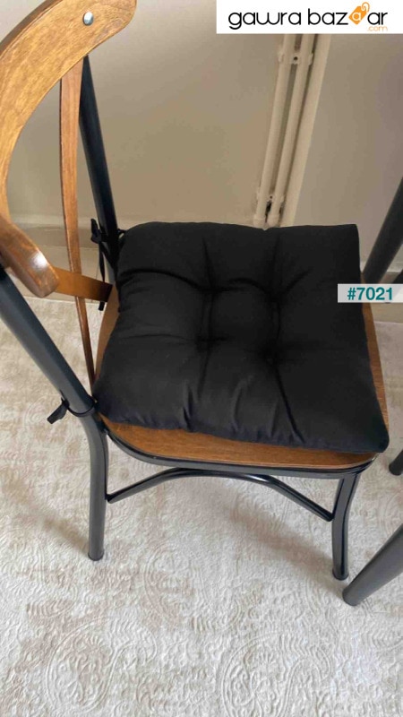 وسادة كرسي Pofidik الذهبية باللون الأسود ، مخيط خاص 40x40 سم