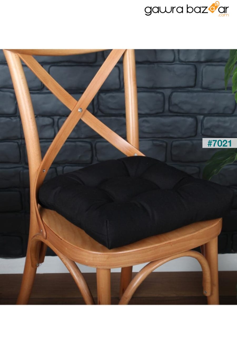 وسادة كرسي Pofidik الذهبية باللون الأسود ، مخيط خاص 40x40 سم ALTINPAMUK 1