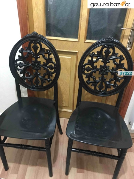2 قطعة كرسي فينوس عملي أسود / شرفة-حديقة-مطبخ