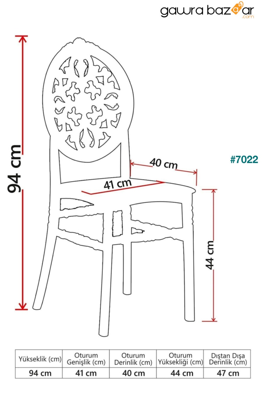 2 قطعة كرسي فينوس عملي أسود / شرفة-حديقة-مطبخ SANDALİE 3