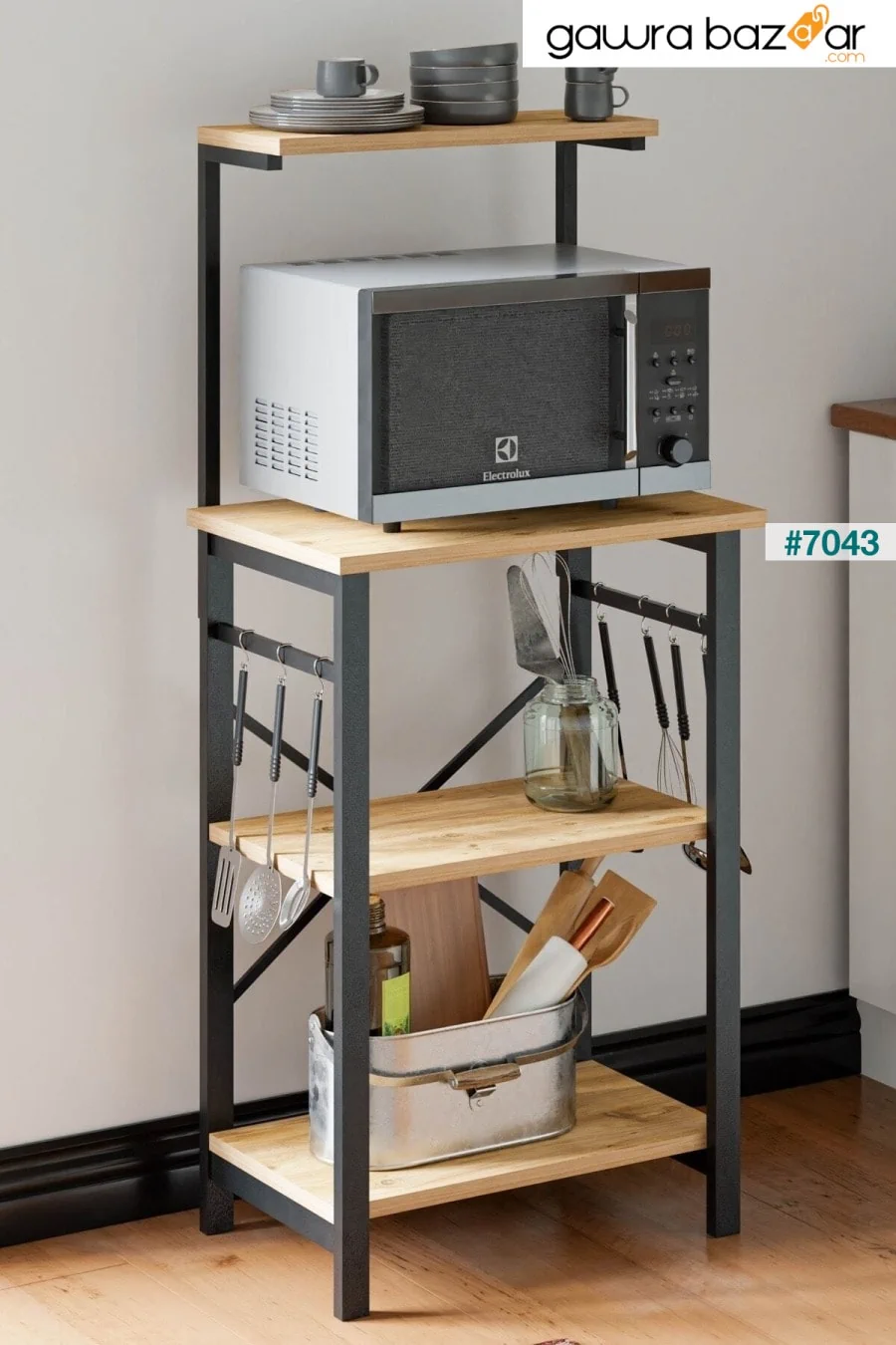 MB1 ارتفاع قابل للتعديل للمطبخ ، طاولة بار ، خزانة متعددة الأغراض ، جزيرة المطبخ - الصنوبر الأطلسي Ceramical 0