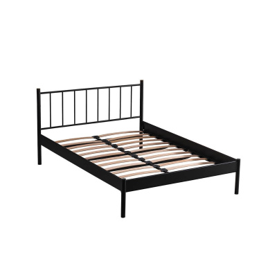 سرير مزدوج من الحديد المطاوع من فاليز- أسود