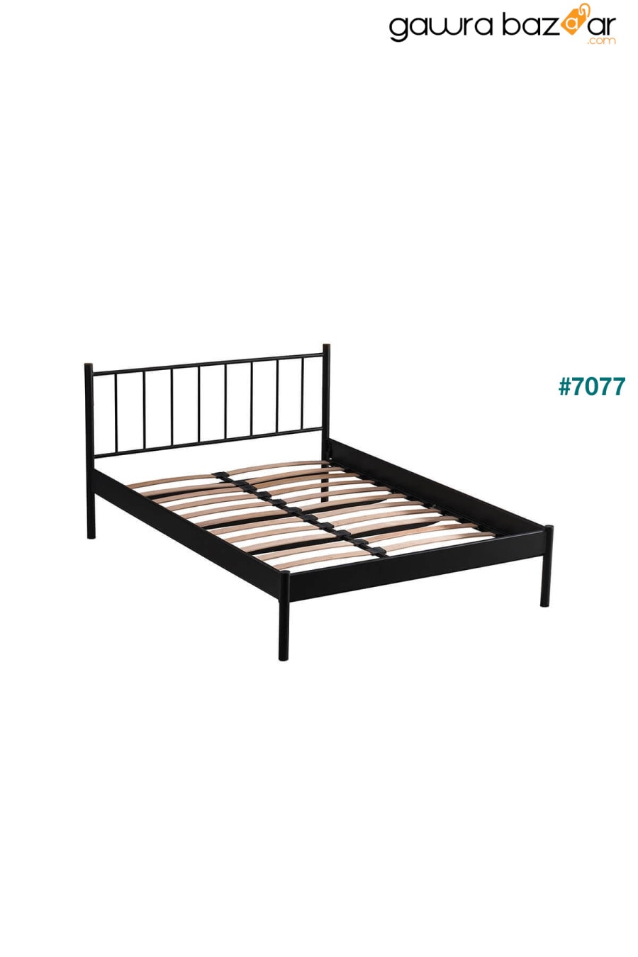 سرير مزدوج من الحديد المطاوع من فاليز- أسود Unimet 3