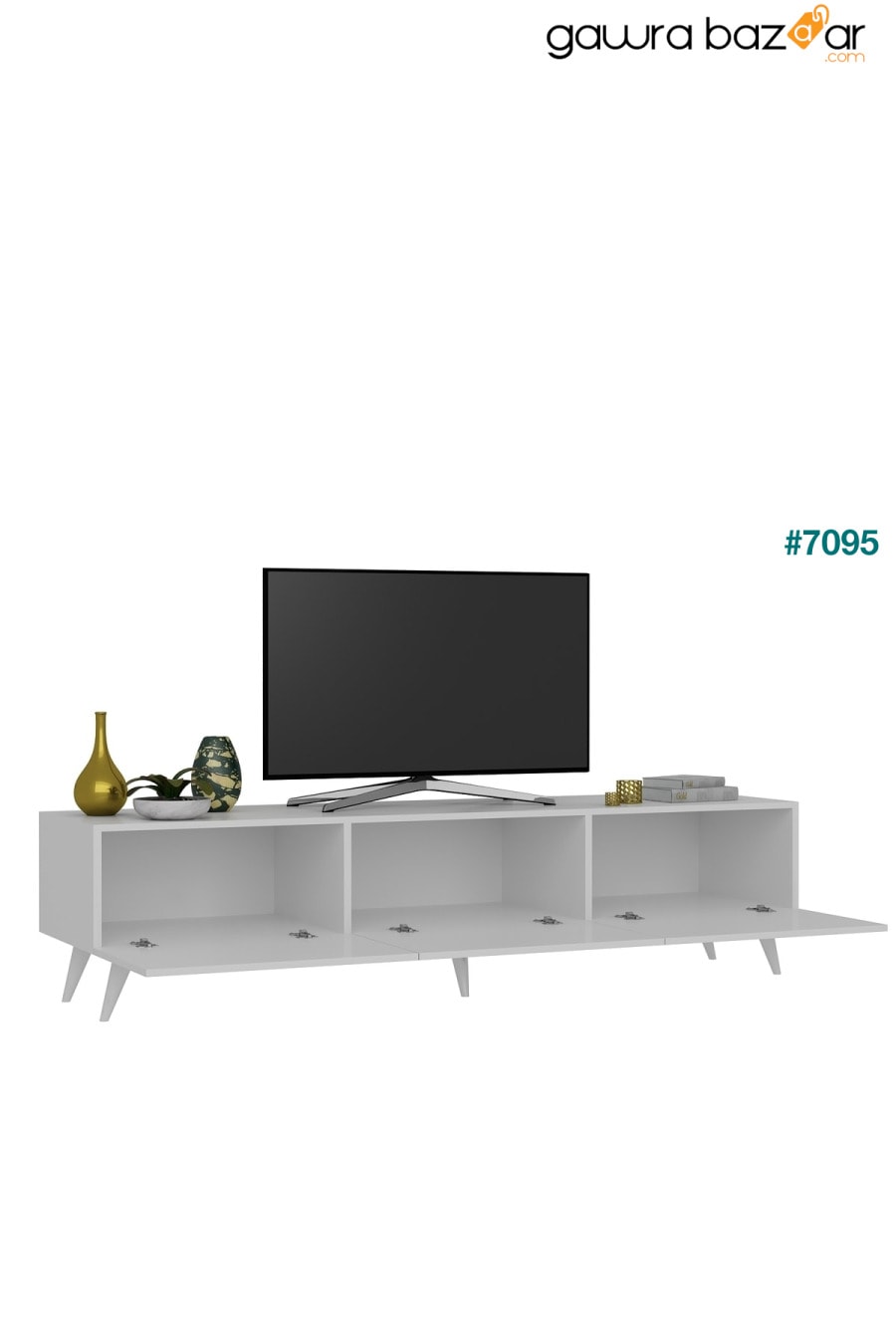 وحدة تلفزيون فيستيفال Q3017-1 Minifix بيضاء ناصعة Myniture Home & Living 4