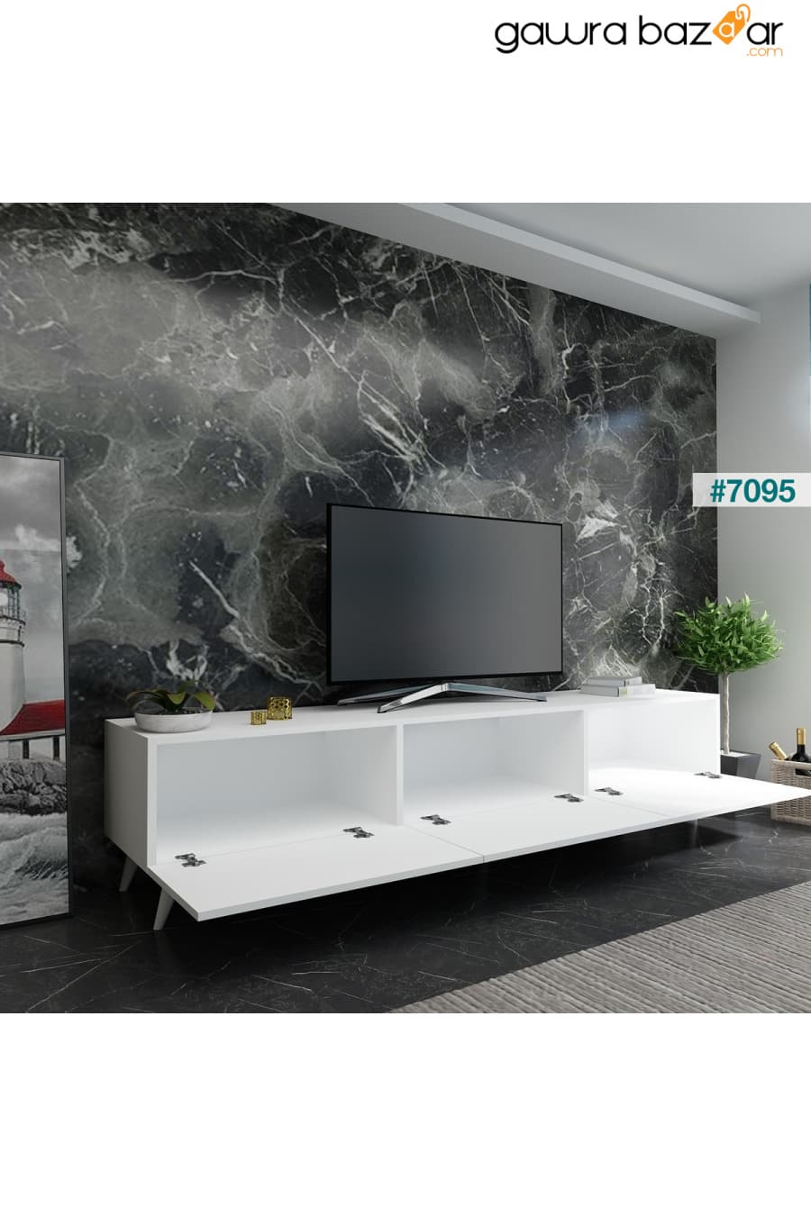 وحدة تلفزيون فيستيفال Q3017-1 Minifix بيضاء ناصعة Myniture Home & Living 2