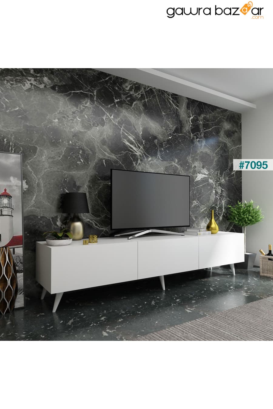 وحدة تلفزيون فيستيفال Q3017-1 Minifix بيضاء ناصعة Myniture Home & Living 0