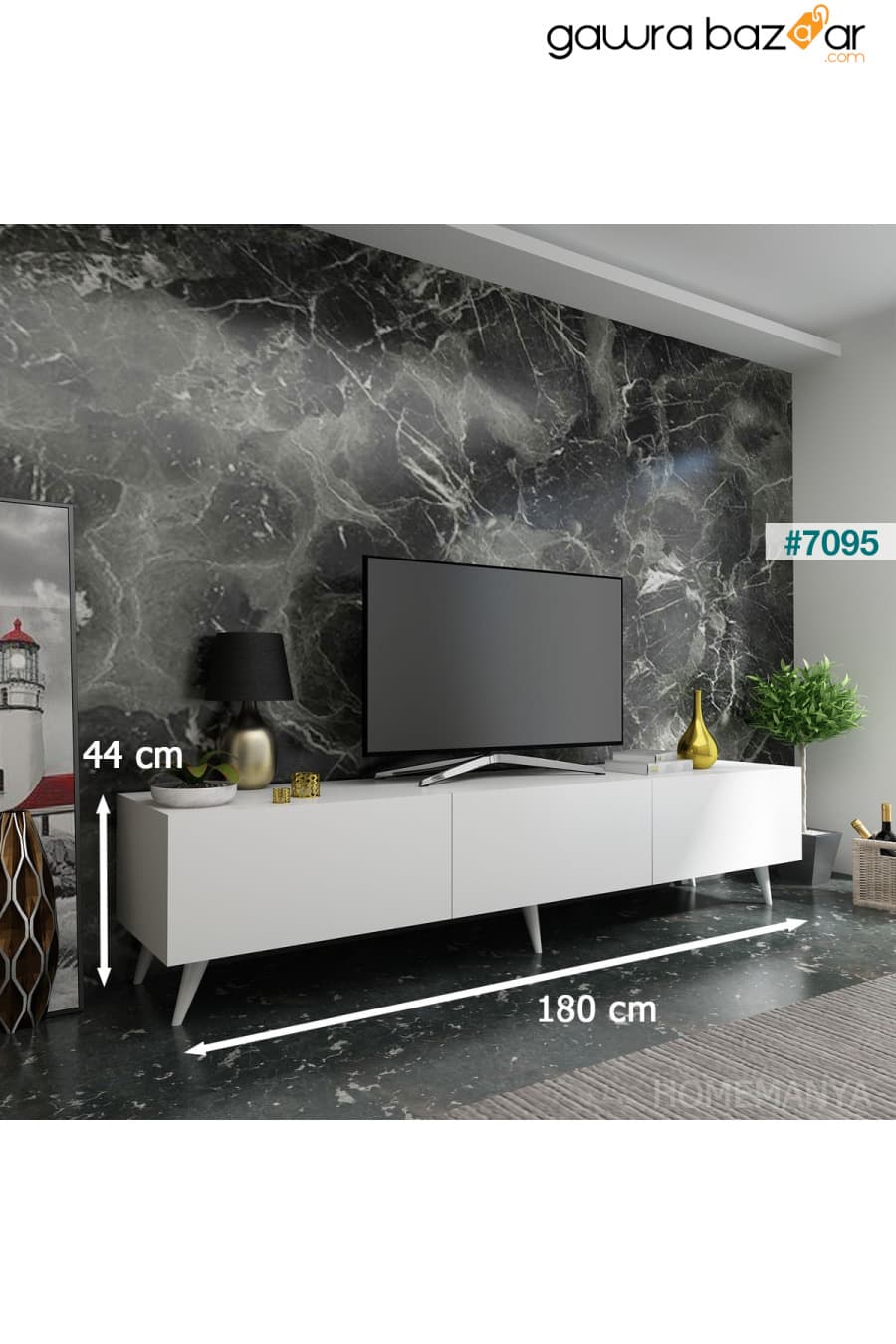 وحدة تلفزيون فيستيفال Q3017-1 Minifix بيضاء ناصعة Myniture Home & Living 1