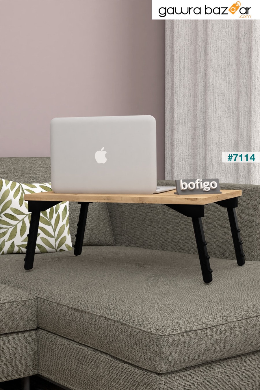 طاولة كمبيوتر محمول طاولة إفطار مكتب خشب الصنوبر Bofigo 3