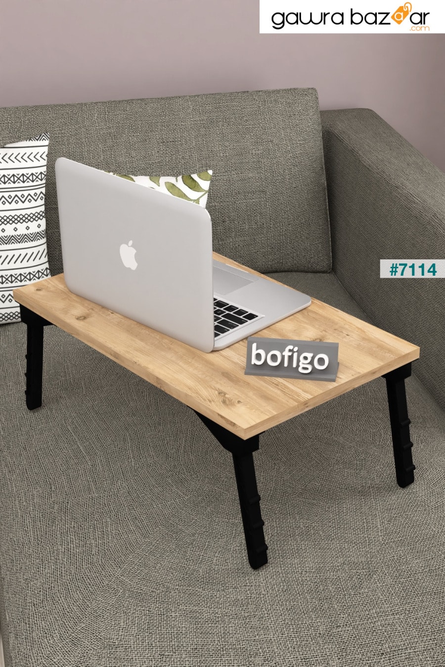 طاولة كمبيوتر محمول طاولة إفطار مكتب خشب الصنوبر Bofigo 4