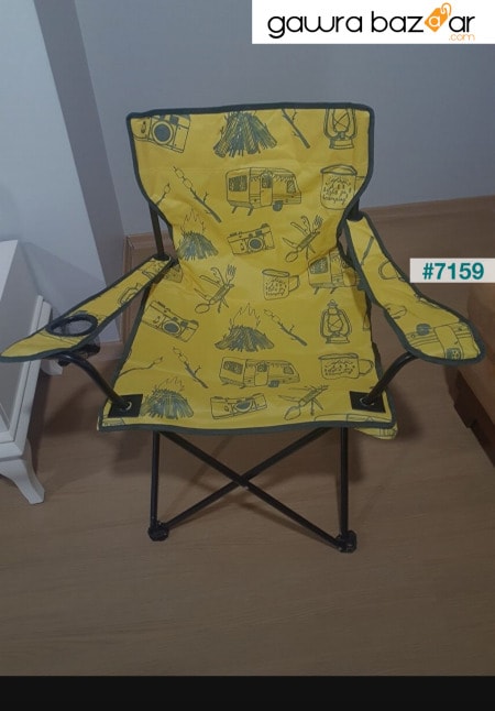 2 قطع التخييم كرسي كرسي قابل للطي كرسي حديقة نزهة كرسي الشاطئ منقوشة الأصفر