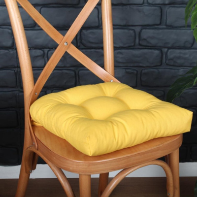 وسادة كرسي صفراء Pofidik الذهبية الخاصة مخيط 40x40 سم