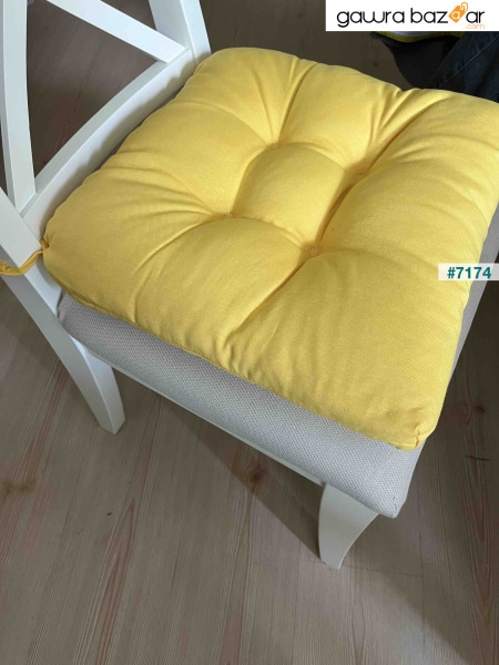 وسادة كرسي صفراء Pofidik الذهبية الخاصة مخيط 40x40 سم