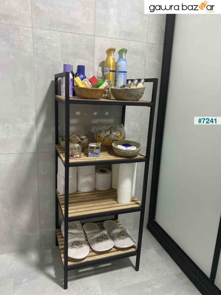 خزانة غرفة المطبخ متعددة الأغراض للحمام من 4 أقسام رف مفتوح