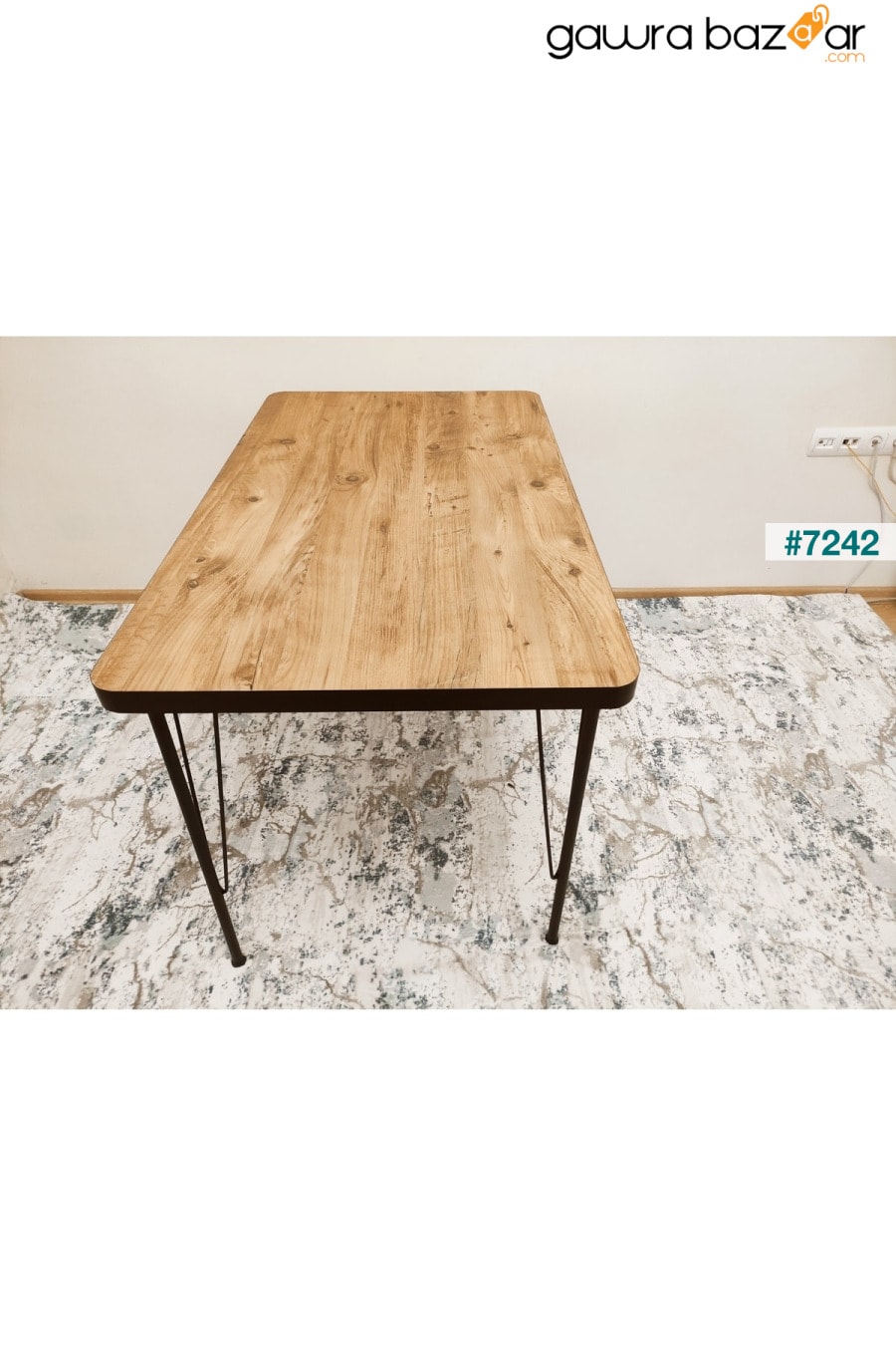 طاولة مطبخ بيضاوية من خشب الصنوبر الأطلسي 70x120 Metin Güneş Mobilya 3
