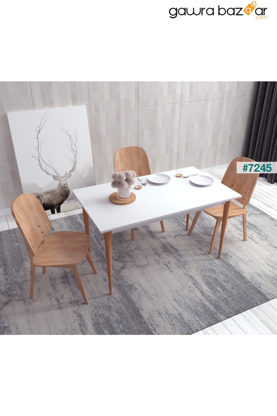 طاولة مطبخ كاريا بيضاء 120 × 67 سم Ankara Mobilya 0