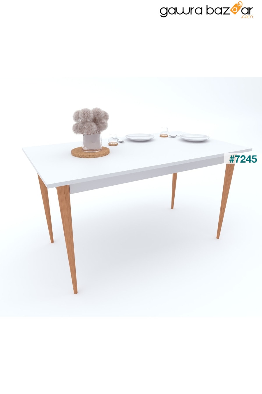 طاولة مطبخ كاريا بيضاء 120 × 67 سم Ankara Mobilya 3