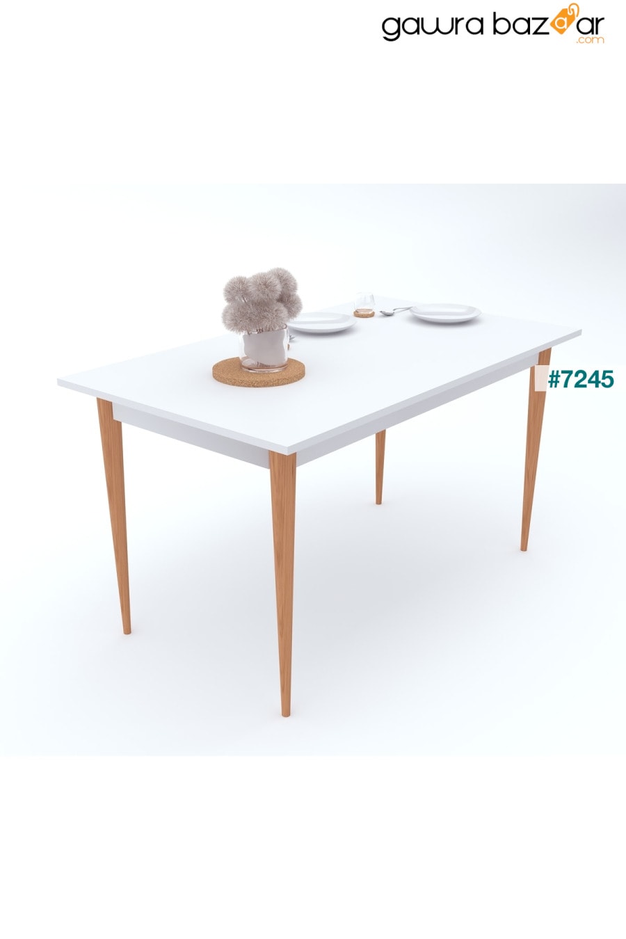طاولة مطبخ كاريا بيضاء 120 × 67 سم Ankara Mobilya 4