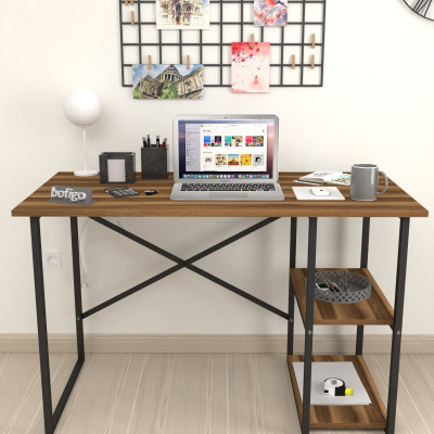 60x120 سم مكتب مع رفين مكتب كمبيوتر مكتب فئة طاولة طعام خشب الجوز