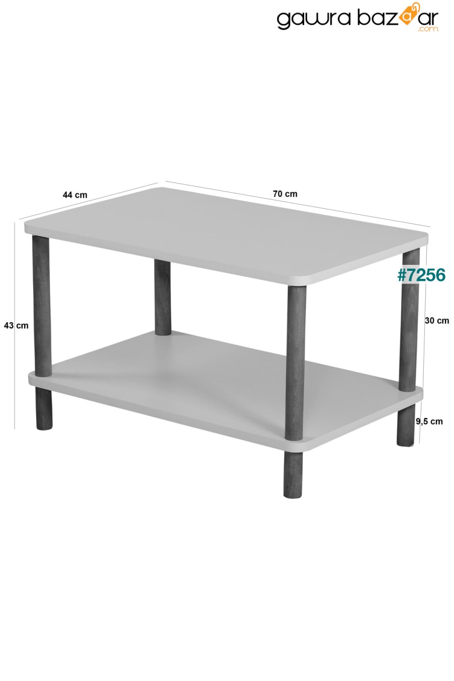 طاولة وسط ذات أرجل خشبية مستطيلة ذات مستويين أبيض interGO 4