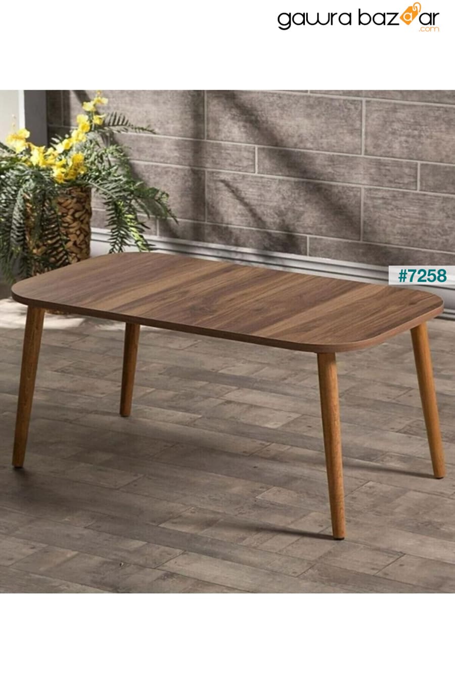 طاولة وسط خشبية أرجل مربعة الجوز TREND 0