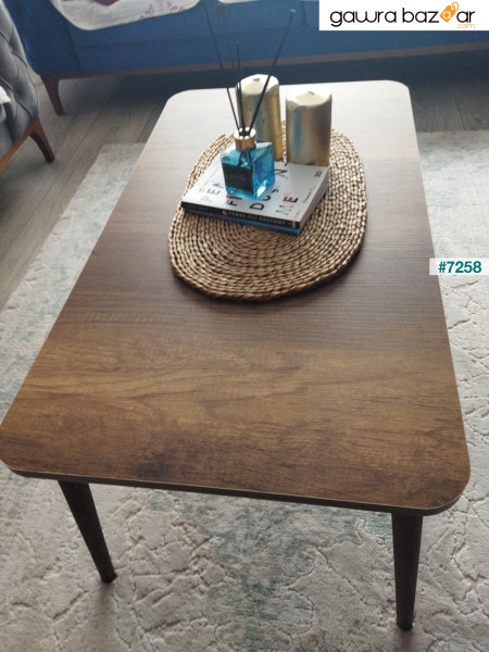 طاولة وسط خشبية أرجل مربعة الجوز