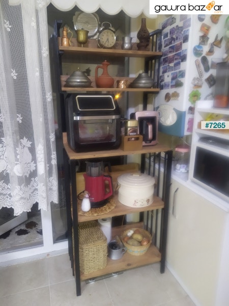 رف مطبخ ميكروويف منظم مطبخ متعدد الأغراض خزانة حمام ركن القهوة Mdf 170 سم