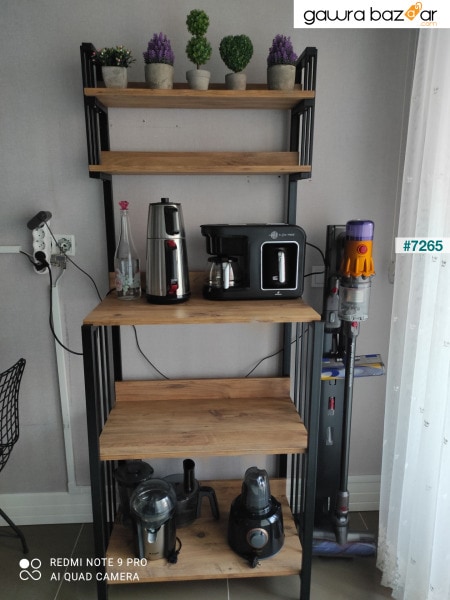 رف مطبخ ميكروويف منظم مطبخ متعدد الأغراض خزانة حمام ركن القهوة Mdf 170 سم