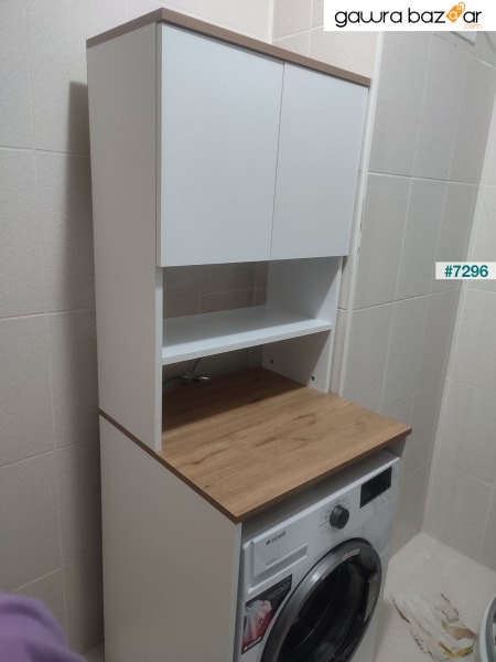 راني Kd101 - خزانة ملابس 3 أرفف وخزانة باب للحمام - أبيض - سلة الجوز