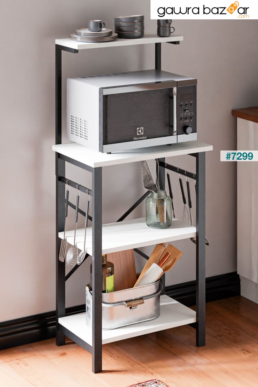 MB1 ارتفاع قابل للتعديل للمطبخ ، طاولة بار ، خزانة متعددة الأغراض ، جزيرة المطبخ - أبيض Ceramical 0