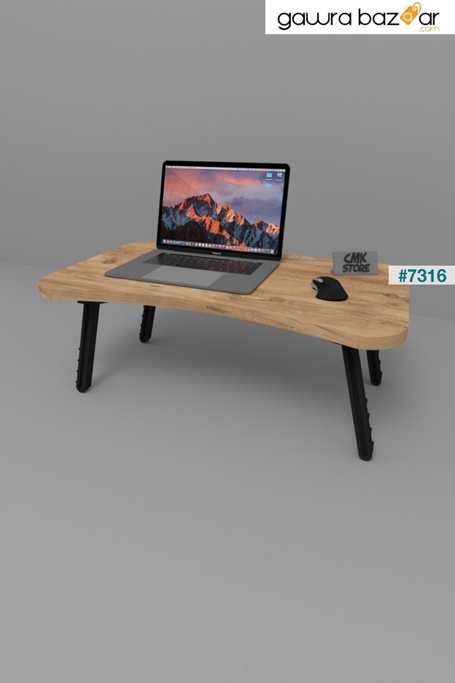 طاولة مكتب كمبيوتر محمول قابلة للطي طاولة دراسة سرير الإفطار 60x35 سم الصنوبر الأطلسي CMKStore 0