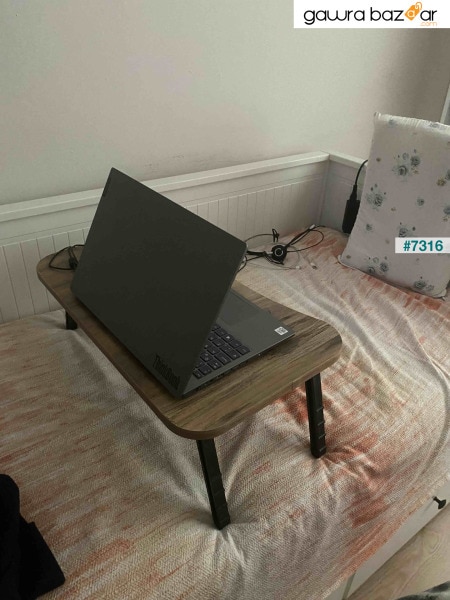 طاولة مكتب كمبيوتر محمول قابلة للطي طاولة دراسة سرير الإفطار 60x35 سم الصنوبر الأطلسي