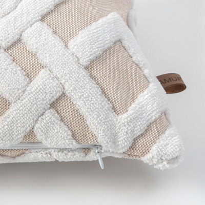 البوهيمي تصميم خاص لكمة نمط الزخرفية غطاء وسادة مستطيل البيج ميلا
