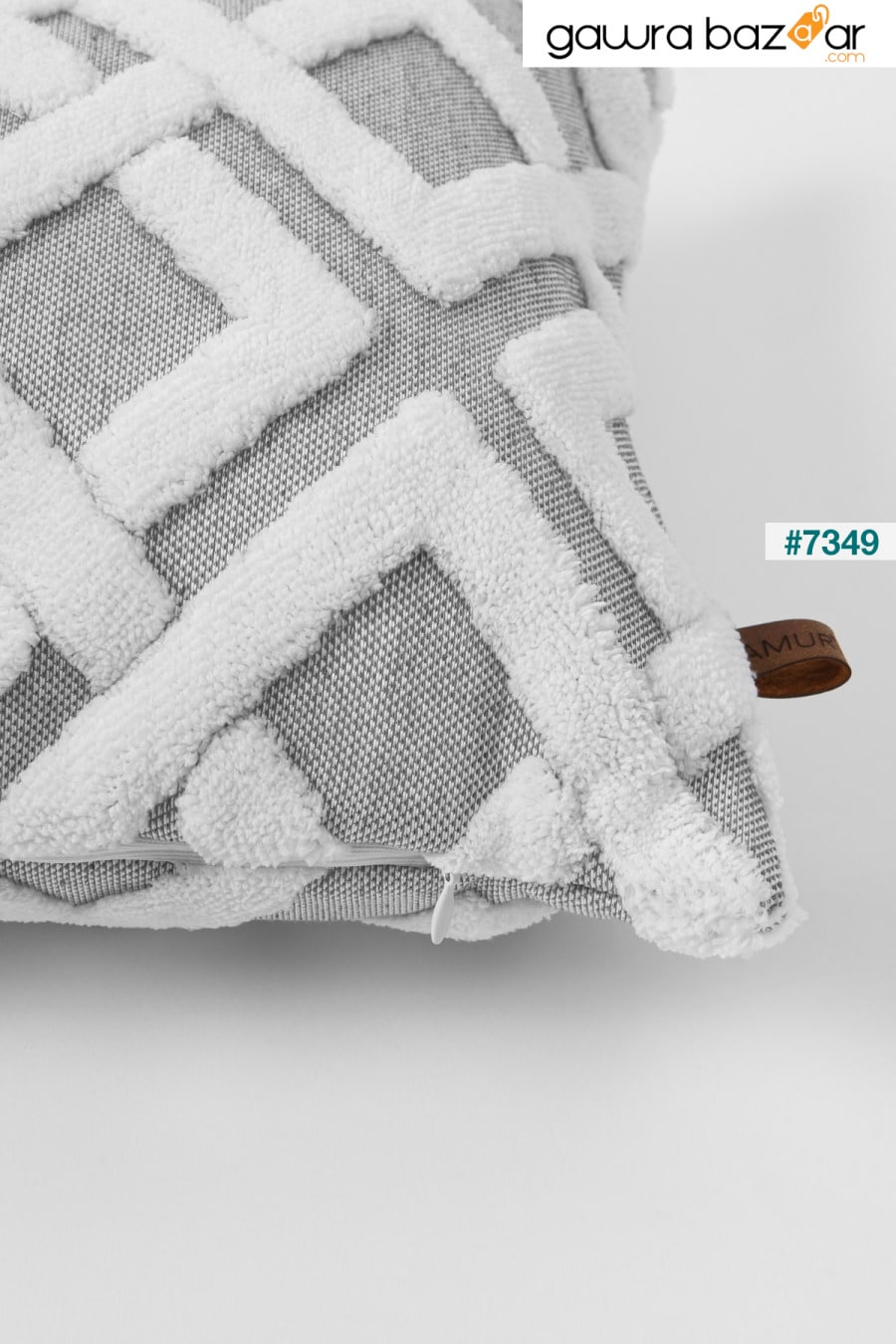 البوهيمي تصميم خاص لكمة نمط غطاء وسادة مستطيل الزخرفية Mila Grey HAMUR 1