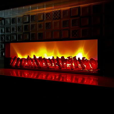 مدفأة كهربائية صناعية مزخرفة - 120 × 25 × 15 سم - أوضاع ألوان مختلفة ، عن بعد ، بلوتوث