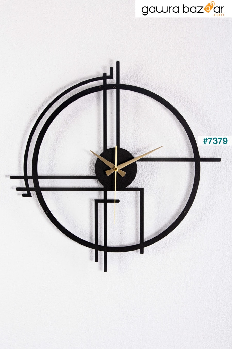 ساعة حائط معدنية سوداء من Querencia سمك 1.5 ملم 60x60 سم Gowpenart 0