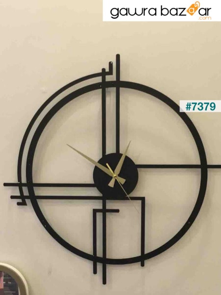 ساعة حائط معدنية سوداء من Querencia سمك 1.5 ملم 60x60 سم
