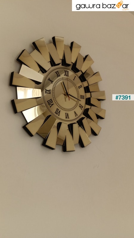 نموذج بيانو ثلاثي الأبعاد ساعة حائط معكوسة أرقام رومانية ذهبية