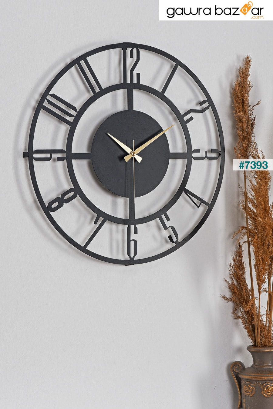 مويكا بونيلا ساعة حائط معدنية سوداء 50x50 سم Mds-50 Muyika Design 0