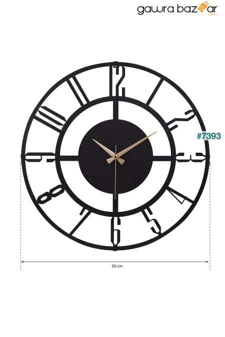 مويكا بونيلا ساعة حائط معدنية سوداء 50x50 سم Mds-50 Muyika Design 4