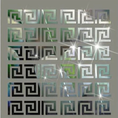 ديكور متاهة الزينة 60 قطعة 7x7 حدود مدخل مرآة فضية للزينة 7x7
