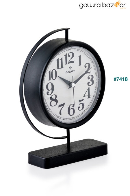 Muyika Maniera ساعة مكتب معدنية مزخرفة آلية صامتة أسود mms Muyika Design 3