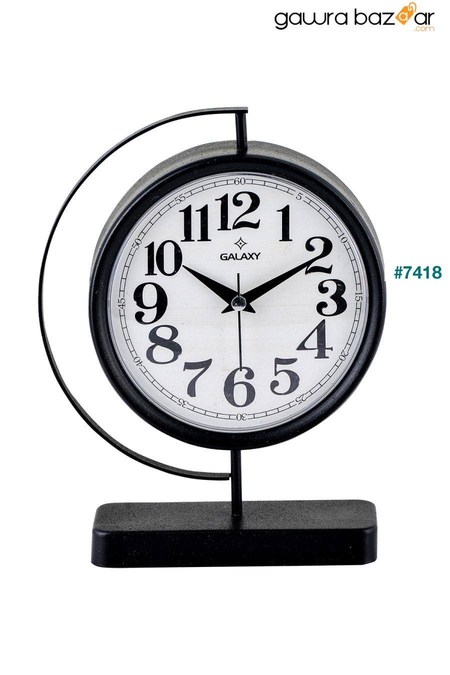 Muyika Maniera ساعة مكتب معدنية مزخرفة آلية صامتة أسود mms Muyika Design 2